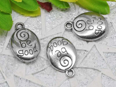 Подвеска Жетон 11 двусторонний Овал be good 20,5*14*4,5мм античное серебро (литьё)