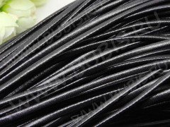 Шнур кожаный 32 мягкий кожзам полоска 4*2мм чёрный (1м)