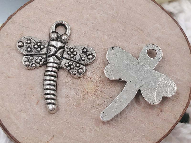 Подвеска Стрекоза 01 18*15*2мм античное серебро (ЛИТЬЁ)
