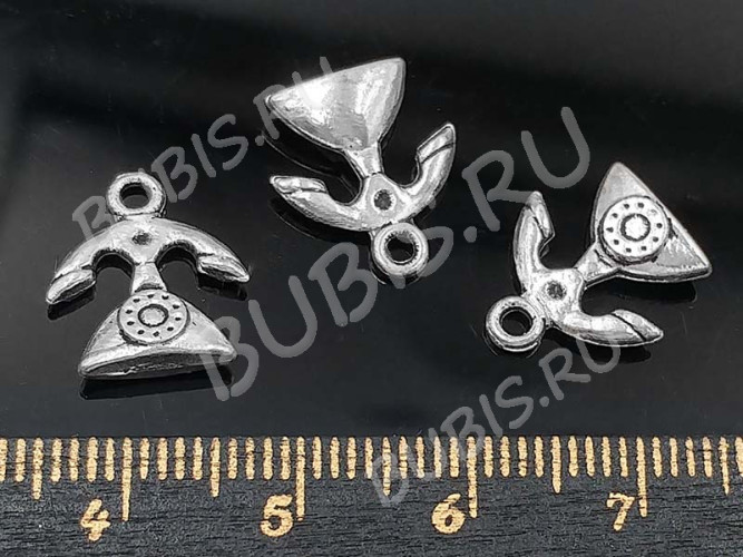 Подвеска Телефон 03 3D аппарат ретро 13,5*12*3,5мм античное серебро (литьё)