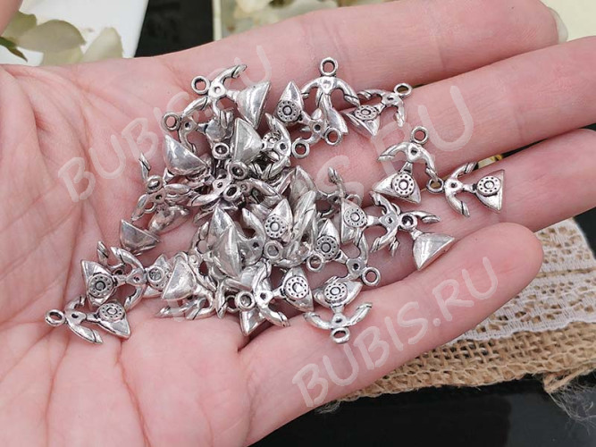 Подвеска Телефон 03 3D аппарат ретро 13,5*12*3,5мм античное серебро (литьё)