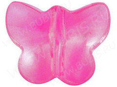 Бусина Бабочка 13 гранёная 14,5*11,5*6,5мм фуксия прозрачная (акрил) (5шт.)