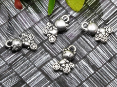 Подвеска Китти 08 3D на велосипеде 12,5*8,5*2,8мм античное серебро (литьё)