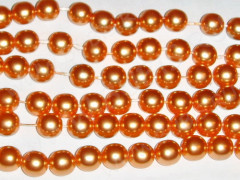 Бусина "жемчуг" 6мм т.персиковая (стекло) (10шт.)