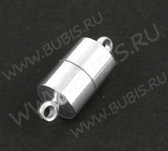 Магнитный замочек №43 с петельками 17*7мм серебристый (Brass)
