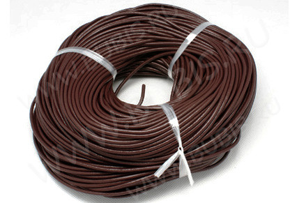Шнур кожаный 02 натур.кожа круглый 1,5мм коричнево-красный (1м)