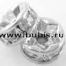 Купить Рондель со стразами 14 10*10*4мм серебристо-прозрачный (Brass и стекло) с доставкой по России