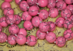 Бусина округлая 12мм Бирюза розовая (камни)