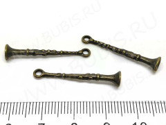 Подвеска Труба 05 3D 29,5*5,5*5мм античная бронза (литьё)