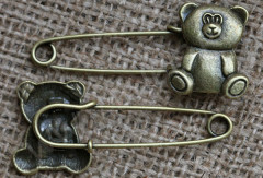 Основа (заготовка) для броши №08 Булавка Мишка 95*25*6мм античная бронза (Iron и литьё)