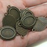 Купить 281 Коннектор-сеттинг Овал (сеттинг 18*13мм) 31,5*19,5*2,5мм античная бронза (литьё) с доставкой по России