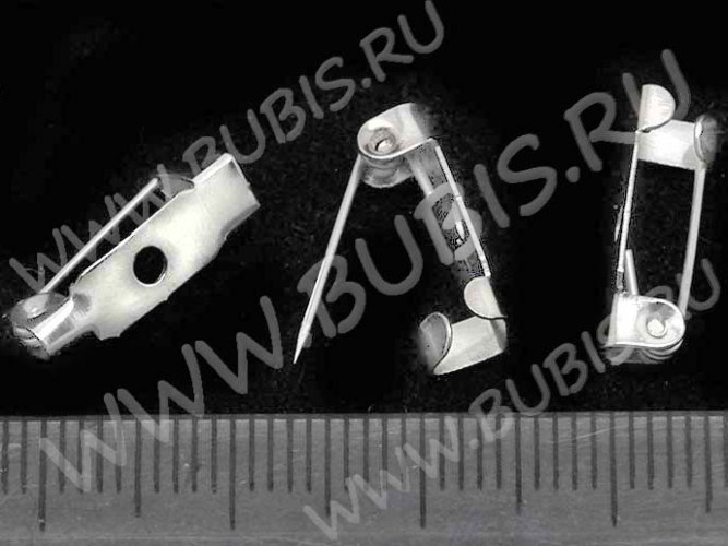 (ОПТ) Основа (заготовка) для броши №21 Булавка 1 отверстие 15*5*5мм серебристая (Iron) (100шт.)
