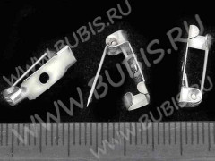 (ОПТ) Основа (заготовка) для броши №21 Булавка 1 отверстие 15*5*5мм серебристая (Iron) (100шт.)