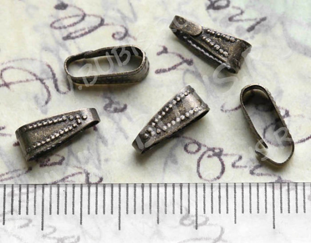 Держатель кулона 019 Скоба овальная 11*4,3*4,2мм античная бронза (Brass) (10шт.)