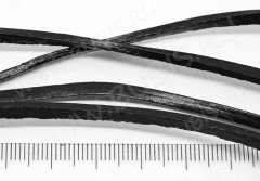 Шнур кожаный 20 полоска двусторонний 3*2мм чёрный (1м)