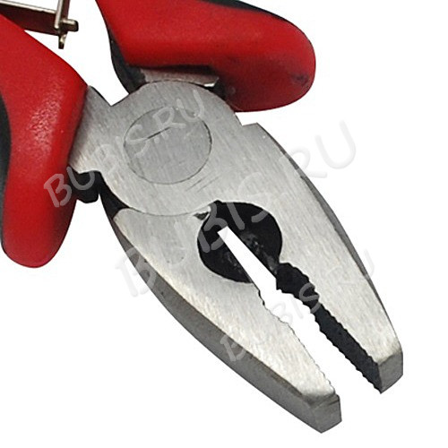 Плоскогубцы 06 с кусачками 120мм с черно-красными ручками (инструменты для бижутерии)