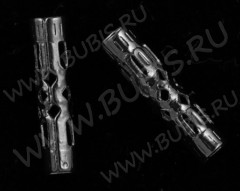 (СКИДКИ!!!) Трубочка металлическая 24 ажурная 13*3мм чёрный никель (Iron) (10шт.)