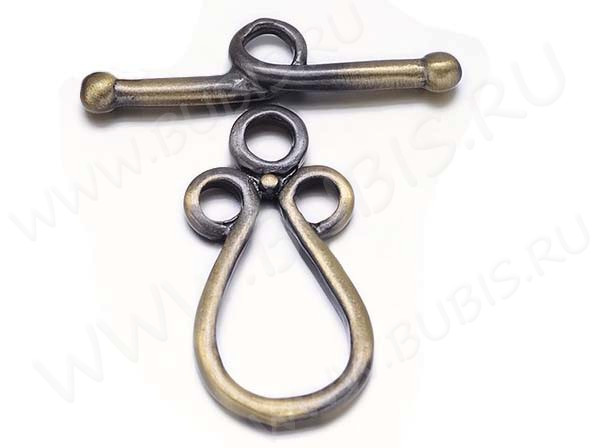 172 Тоггл средний 24*12мм и 26*7мм античная бронза (LUX Китай) (Brass)