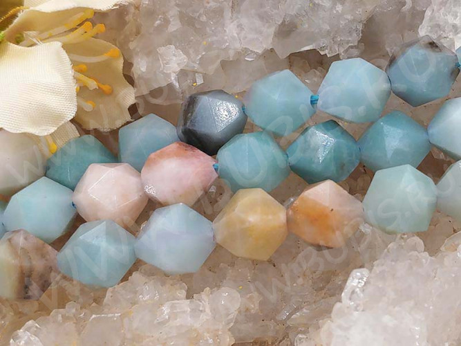 Бусина каменная Многогранник 08 10*9*9мм Амазонит натуральный (камни)