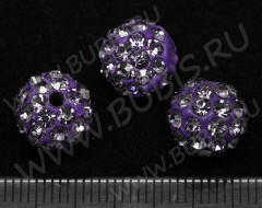 Бусина Шамбала 05 10мм фиолетовая (керамика и стекло)