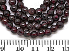 (ОПТ) Бусина округлая 5мм Гранат (камни) (НИТЬ)