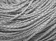 Шнур кожаный 23 кожзам плетёный круглый 3мм серебристый (1м)