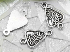 060 Коннектор Треугольник 20*12,5*1,8мм античное серебро (литьё)