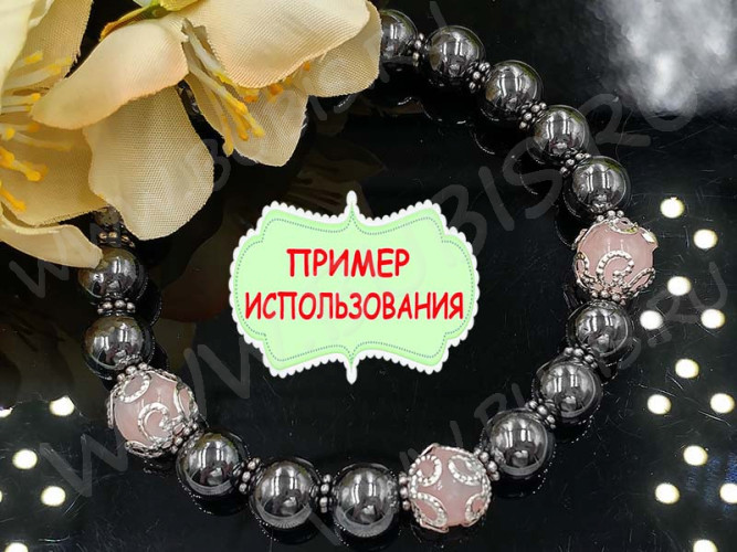Бусина округлая 8мм МАТОВАЯ Розовый Кварц натуральный (камни)