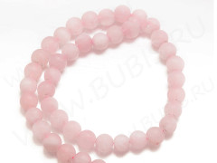 Бусина округлая 8мм МАТОВАЯ Розовый Кварц натуральный (камни)