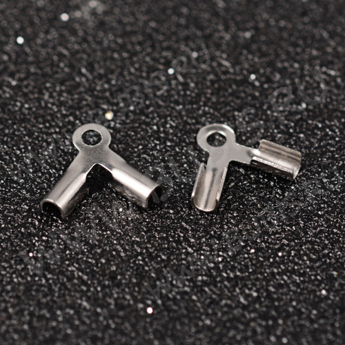 Зажимы №46 Концевики-коннекторы 9,5*8*1,8мм цвет платины (Хирургическая сталь) (10шт.)
