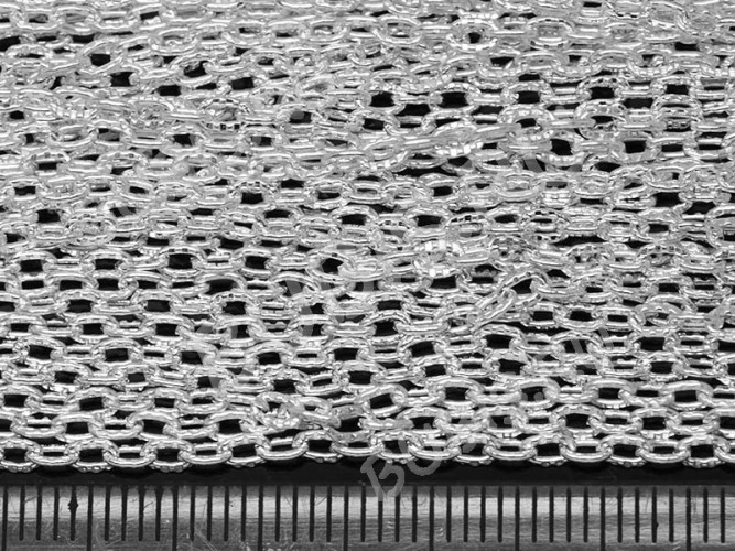 Цепочка I071 с узором звено 3*2мм серебристая (Iron) (50см)