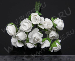 (СКИДКИ!!!) Цветок для декора 01 бумажный 70*10*10мм белый (декор) (12шт.)