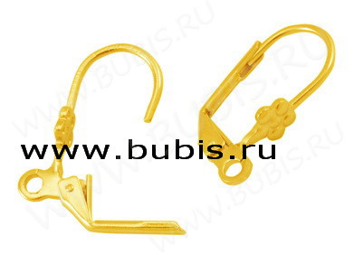 Швензы с французским замком №47 "Цветочек" 18*10мм золотистые (Brass) (1 пара)