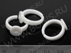 (СКИДКИ!!!) Основа (заготовка) для кольца 099 детская 13,5мм с платформой 9,5мм белая молочная (пластик) (10шт.)