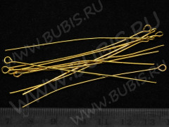 (СКИДКИ!!!) Штифт с петлёй 70*0,7мм золотистый, без никеля (Iron) (50шт.)