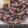 (ОПТ) Бусина округлая 4мм Родонит натуральный (камни) (НИТЬ) Купить (ОПТ) Бусина округлая 4мм Родонит натуральный (камни) (НИТЬ) с доставкой по России