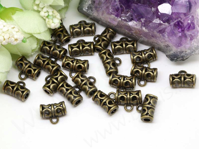 Бусина с петлёй 004 Бейл ажурный 11,5*9*6мм античная бронза (литьё)