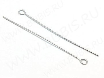 (СКИДКИ!!!) Штифт с петлёй 50*0,7мм цвет платины (Хирургическая сталь) (50шт)