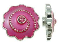 Сменная кнопка для бижутерии 071 Цветочек 20мм яр.розовый (литьё, эмаль и стразы)