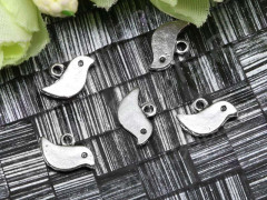 Подвеска Птичка 27 двусторонняя 11,5*7,5*1,5мм античное серебро (литьё)