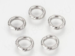 Кольцо декоративное 40 витое разъёмное 9*8,5*2мм цвет платины (Хирургическая сталь) (10шт.)