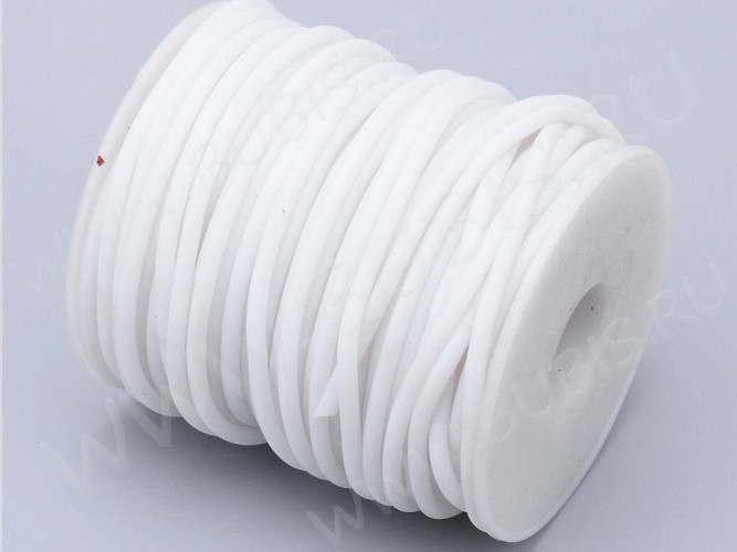 (СКИДКИ!!!) Полиуретановый шнур 13-К 3мм ПОЛЫЙ белый матовый (катушка ок.25м)