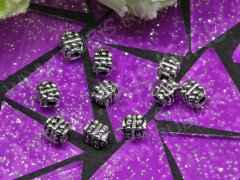 Бусина 79 кирпичик 4*3,5*3,5мм античное серебро (литьё) (10шт.)