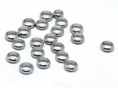 Кольцо декоративное 42 простое Рондель Бублик 4*4*1,5мм цвет платины (Хирургическая сталь) (20шт)