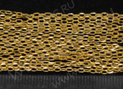 Цепочка C04 с простым плетением звено 3*1,7мм золотистая (Brass) (50см)