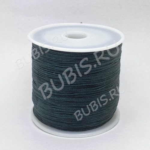 (ОПТ) Вощёный полиэстеровый шнур нить 0,45мм тёмно-серый (160м)
