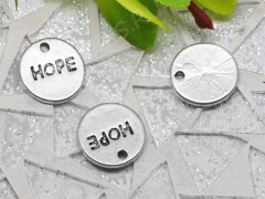 Подвеска Жетон 12 Круг HOPE 12*12*1,5мм античное серебро (литьё)