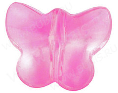 Бусина Бабочка 13 гранёная 14,5*11,5*6,5мм св.фуксия прозрачная (акрил) (5шт.)