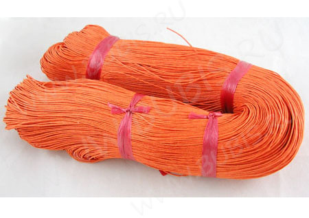 Вощёный х/б шнур 1мм рыжий (5м)