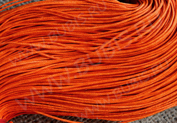 Вощёный х/б шнур 1мм рыжий (5м)